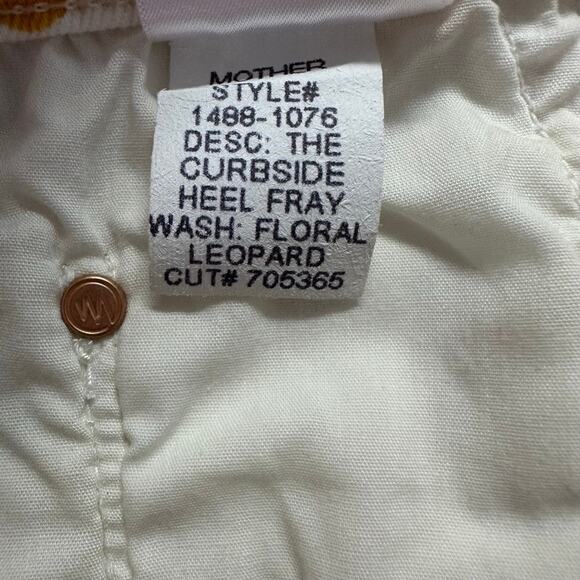 Mother Curbside Heel Fray Jean Floral Leopard in Second Chance - Picture 11 of 12